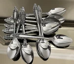 Lifetime LCU57 Stainless Japan Roses Scrolls Glossy Silverware Teaspoon 16 Pc. Fixed Price $124.99.