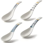 Ceramic Asian Soup Spoons Set Of 4 Japanese Ramen Porcelain Chinese So.... Fixed Price $23.72.