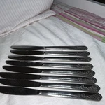 Set Of Interpur INR21 Stainless Steel Dinner Knives Glossy Floral 5/8". Fixed Price $8.00.