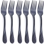 Black Salad Set, 6.9-INCH Stainless Steel Shiny Metal Dessert Fork,set Of. Fixed Price $14.89.