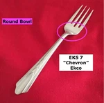 Ekco EKS-7 Salad Fork 6" Chevrons Glossy Round Bowl Stainless Steel Flatware. Fixed Price $7.23.