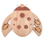 Ileaf Ladybug Shaped Rubber Wood Cheese Board And Tool Set. Fixed Price $37.00.