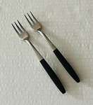 Kingston Stainless Japan KGS2 Black Wood Handle Appetizer Cocktail Forks Mcm. Fixed Price $8.05.