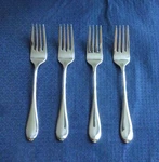 New Gorham Studio Glossy Set Of 4 Salad Forks 18/10 Stainless Flatware (7"). Fixed Price $55.95.