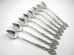 Oneida Community Chandelier 8 Iced Tea Spoons Glossy Stainless Steel Flatware. Fixed Price $49.00.