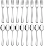 Hiware 24-PIECE Forks And Spoons Silverware Set, Food Grade Stainless Steel Flat. Fixed Price $25.99.