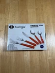 Vintage Sango Stainless 20 Piece Steel Flatware Set Navy Handles Made Taiwan. Fixed Price $13.59.