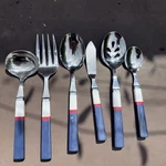 6PC Nautica NAF1 Stainless Flatware Serving Fork Slotted Teaspoon Spreader. Fixed Price $32.99.