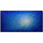 Amei ART,24X48INCH Hand Painted Modern Artwork Blue White Flower Oil Painting.... Fixed Price $149.40.