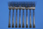 8 X International Silver INS330 Stainless Salad Forks 7. Fixed Price $41.38.