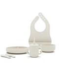 Lalo First Bites Silicone Baby Feeding Set - Led Full Kit, Oatmeal Colored 6PC. Fixed Price $777.00.