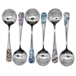 Pinenjoy 6PCS Round Head Soup Spoons With Fashion 6.22"X1.77", Silver. Fixed Price $28.99.