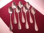 Of 7 Gourmet Settings GON23 Stainless 18/10 Soup Spoons Outlined 1/8". Fixed Price $21.89.