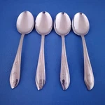 Stainless CIF26 (4) Soup Spoons 3/4" Atomic Stars Mcm Flatware. Fixed Price $23.96.