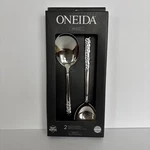 Oneida Silver Mezze Salad Spoon Set - New In Box. Fixed Price $37.99.