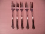 Set 5 Of Dinner Forks Hampton HSV48 Stainless Steel Flatware 1/8 In. GC2. Fixed Price $23.99.