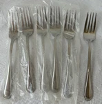 Cuisinart CUI8 Country Bead Stainless 6 Salad Forks 7 1/8 New Unused 18/10. Fixed Price $59.99.