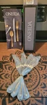 New Oneida Sat San Du S/4 Dinner Forks Stainless Original Box Set Lot. Fixed Price $24.95.