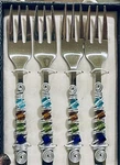 Wild Eye Designs 4 Piece Appetizer Mini Forks Multicolored Handcrafted Stainless. Fixed Price $43.00.