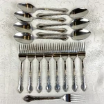 16 Pc Excel Stainless Flatware EXF10 8 Salad 7 Soup Dinner Fork Very Shiny Guc. Fixed Price $20.00.