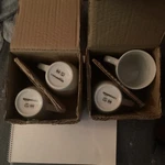 Amazonbasics White Ceramic Coffee Mug Set 4 Piece Dishwasher Microwave Safe. Fixed Price $26.00.
