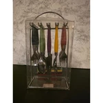 Cambridge Casuals 20 Piece Flatware Set Service For 4 Multicolor With Caddy. Fixed Price $50.00.