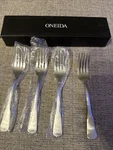 Oneida Flatware Colonial Boston Dinner Forks, Set Of 4,SILVER. Fixed Price $15.95.