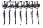 (7) Nasco NSS12 Swirl Diamond Inset Heavy Stainless Steel Place Table Soup Spoon. Fixed Price $24.59.