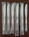 Lot Of 6 International Stainless "INS154" Solid Dinner Knives 1/8". Fixed Price $19.99.