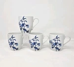 New! Oneida Tranquility Blue White Coffee Mugs Set 4 China Tea Cups Floral. Fixed Price $29.99.