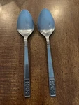 Set Of 2 Fleur De Lis Soup Spoons Flatware. Fixed Price $5.00.