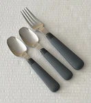 Oneida Stainless OHS258 Teaspoons & 1 Dinner Fork Matte Black Plastic Handle. Fixed Price $16.16.