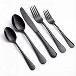 Black Silverware Set, Lianyu Piece Stainless Steel Flatware 20,. Fixed Price $31.28.