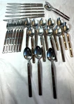 28 Vtg Stanley Roberts Mcm Composite Inlay Flatware Forks Knives Spoon-free Ship. Fixed Price $175.00.