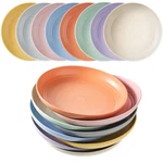 8 Pieces Inch Wheat Straw Deep Dinner Plates Reusable Lightweight -dishwash.... Fixed Price $25.91.