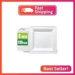 Greenworks 100 Count 6 Inch Small Square Compostable Plates, Heavy Duty Bagasse. Fixed Price $23.70.