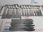Lot Of 36 International Silver Stainless Usa INS168 Glossy Textured Hammered. Fixed Price $99.95.