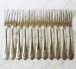 Ekco Stainless Usa EKS20 Mid Century 7 1/8 Inch Set Of 11 Dinner Forks. Fixed Price $50.00.