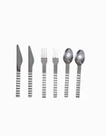 Vintage Ikea 80'S 6 Piece Retr Zigzag Wavy Pattern Cutlery Flatware IKE1. Fixed Price $444.44.