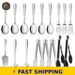Kzovone 17PCS Stainless Steel Serving Utensils Set - Silver. Fixed Price $41.99.