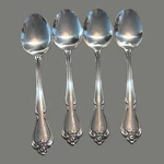 Oneida True Rose Stainless Oval Soup / Place Spoons Set Of Four. Fixed Price $14.99.