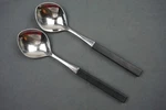 X Lundtofte LUD2 Black Handle Stainless Teaspoons 6 5/8 Denmark. Fixed Price $25.19.