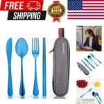 Travel Utensils With Case, Quatish Portable Silverware Set For Work, Stainless. Fixed Price $11.69.