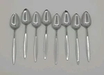Vtg Riviera Stainless Flatware RIF7 Floral 8 Teaspoons Japan Mcm 6". Fixed Price $18.99.