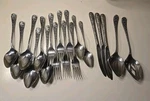 Vintage Epic Stainless Japan EPS18 Textured Floral Flatware Set - 19 Pieces. Fixed Price $21.95.
