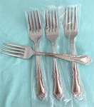 New Azalea Set Of 4 Salad Forks Oneida Stainless Flatware 6 5/8". Fixed Price $14.88.