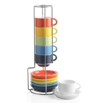 Sweejar Espresso Cups With Metal Stand, 2.5 Oz Demitasse Set For Coffee, Tea. Fixed Price $45.41.
