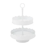 Mud Pie Scalloped Tiered Server, White, 18" X 11.25" Dia. Fixed Price $95.17.