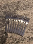 Lot Of 9 Used Ikea 22185 Forks Flatware Utensils. Fixed Price $30.00.