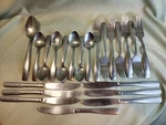 Set Of 22 Hampton Silversmiths Stainless Bristol Serves 7 - Fork Spoon Knife. Fixed Price $22.49.